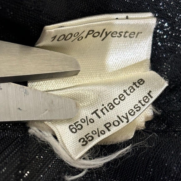 Vintage Frank Usher Black Puffed Sleeve Blouse  Size 14 - Picture 8 of 9